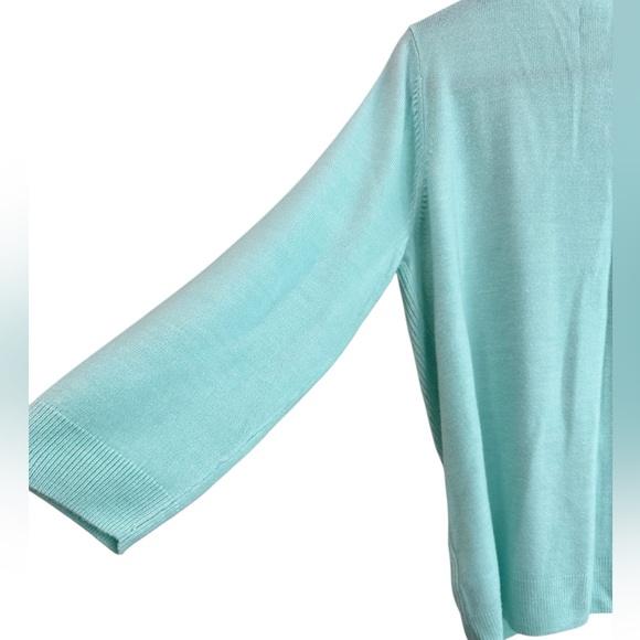 Maine New England Cardigan Knit Button Front Long Sleeve Teal Green  Size 18 - Picture 7 of 7